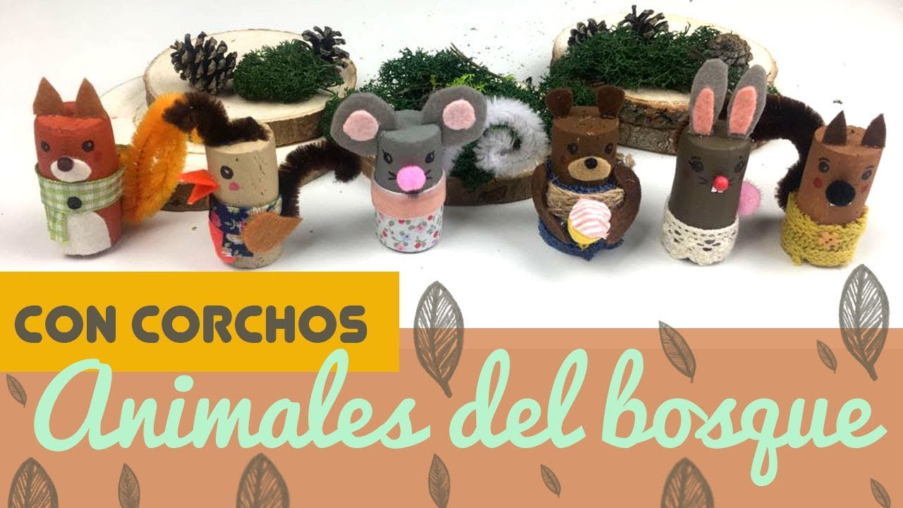 🐰🦊🐼 ANIMALES con CORCHOS 🐭🐹🐻 ¿Cómo hacer manualidades infantiles con corcho?