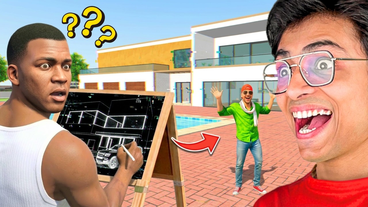 Franklin Draw INDIAN BIKE DRIVING 3D HOUSE in Magical Painting But it’s GLITCHY😱