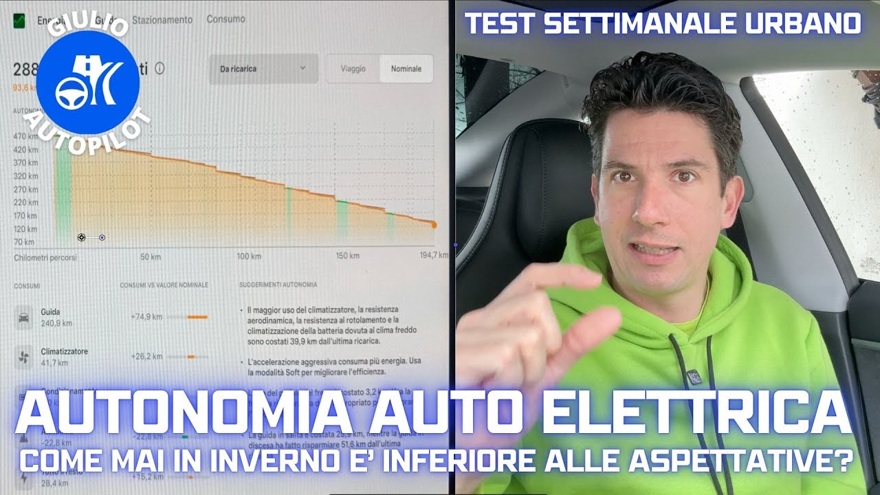 Autonomia AUTO ELETTRICA  (ciclo URBANO) in INVERNO - Perché consuma di più del previsto?