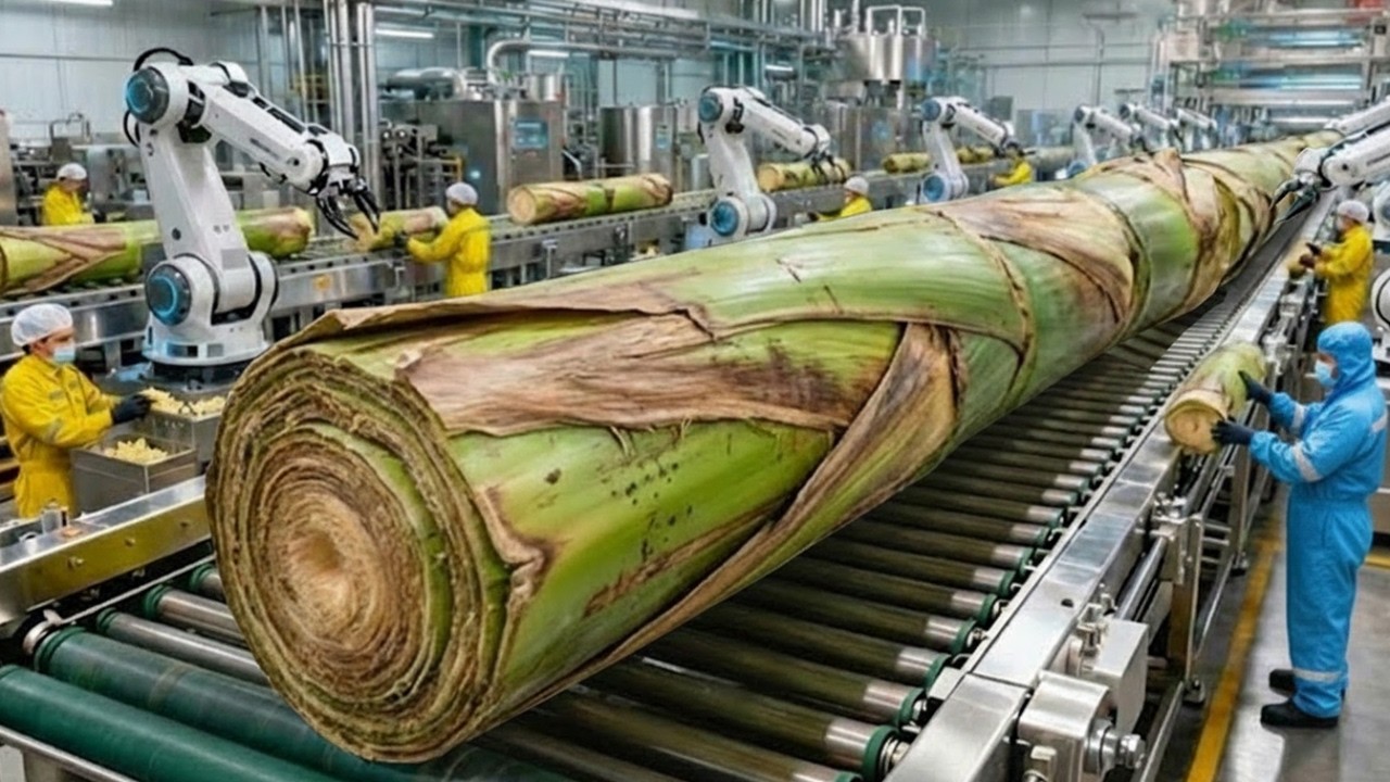 Inside the World's Largest Banana Stem Factory 🍌 | Full High-Tech Manufacturing Process