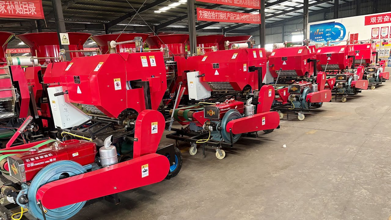 TZ-55-52 Silage Baler Test Before Shipment | Working with Chaff Cutter & Container Loading 