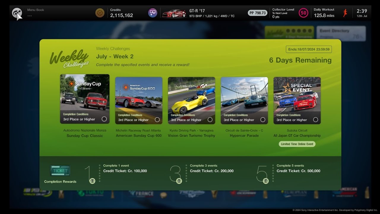 Aces Weekly Challenges July Week 2 Live Racing Car Setup Build 12July24 GT7 Gran Turismo #GT7Tunes