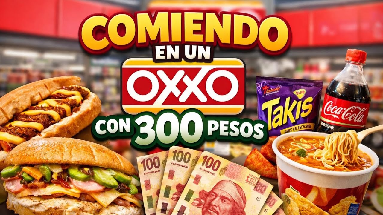 Comiendo en un Oxxo con 300 pesos, primer video🤗