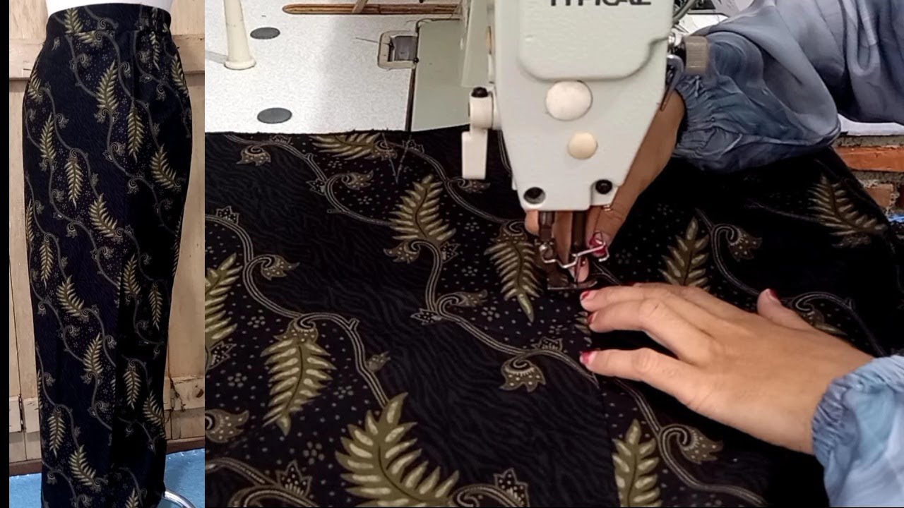 Cara Menjahit Rok Span belah Samping | Membuat Rok Tumpal Belah Samping