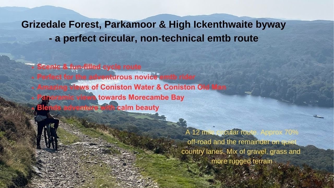 Amazing 12 mile emtb Parkamoor (LDNP) route with spectacular views down onto Coniston Water & beyond