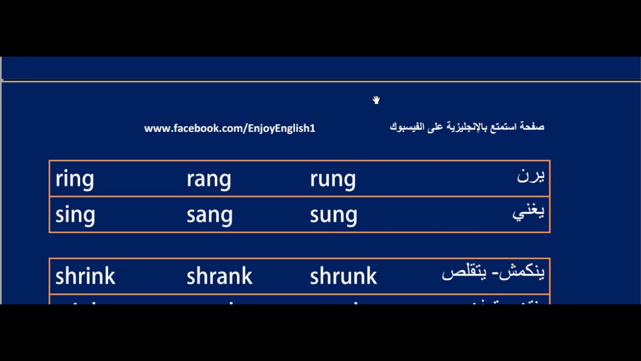 طريقة ممتعة لحفظ الأفعال الشاذة (الجزء الرابع)