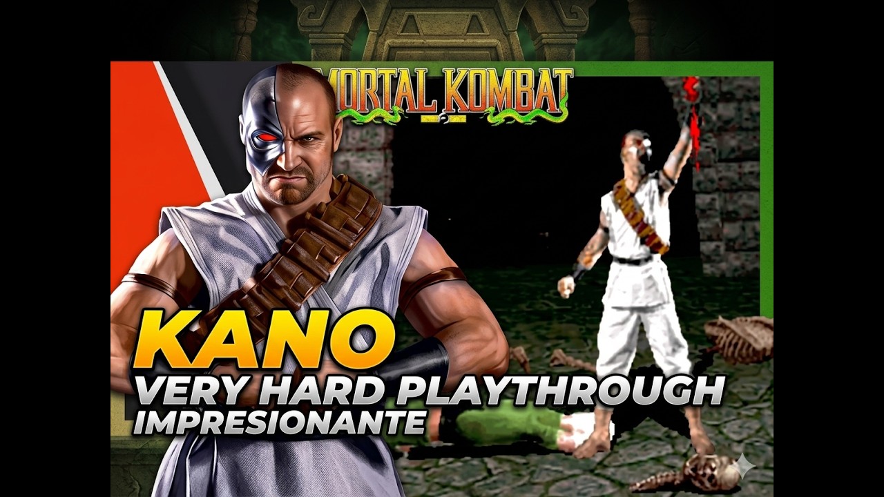 MORTAL KOMBAT ARCADE: Кано играет на очень сложном режиме #ретро #прохождение #mortalkombat
