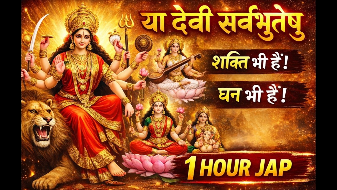 या देवी सर्वभूतेषु 🙏 1 Hour Jap | शक्ति, धन, सुख देने वाला चमत्कारी मंत्र | Navratri Special