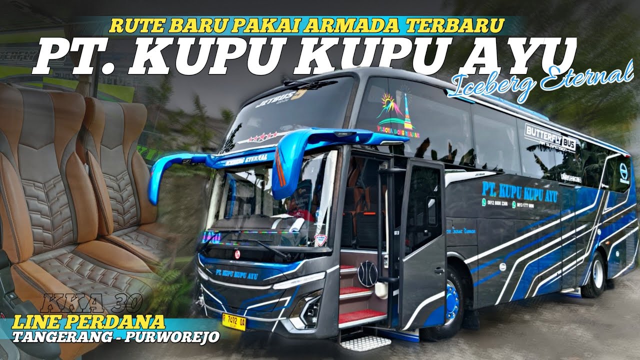 LINE PERDANA BUS KUPU KUPU AYU JB5 || Rute Baru Jakarta purworejo