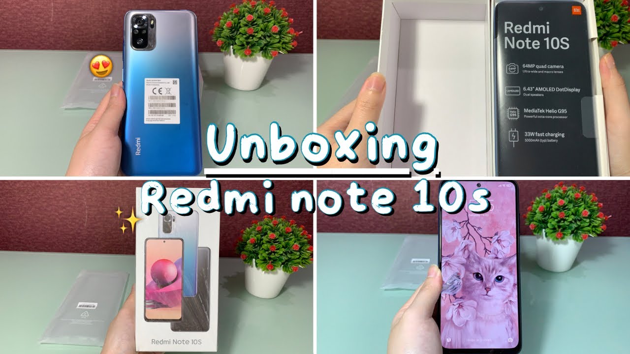 Redmi Note 10s Ocean Blue Unboxing🧸✨ + Review Aesthetic (Indonesia)