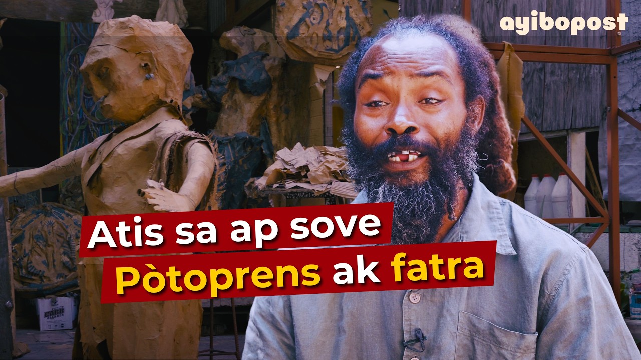 Nan Pòtoprens, yon atis plastisyen sèvi ak fatra pou l sove vil la