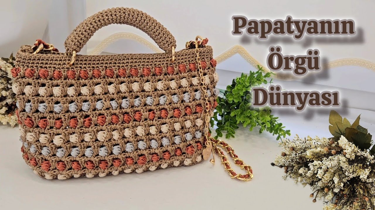 Bu çantaya bayılacaksınız / tığ işi çok şık fıstıklı çanta modeli yapılışı