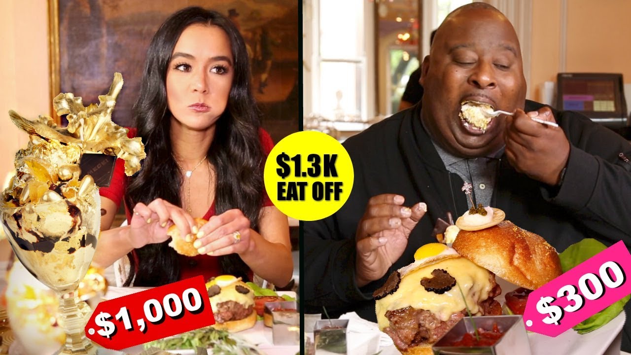 Competitive Eater vs. Most Expensive Sundae & Burger in NYC - $1.3K Challenge at Serendipity 3