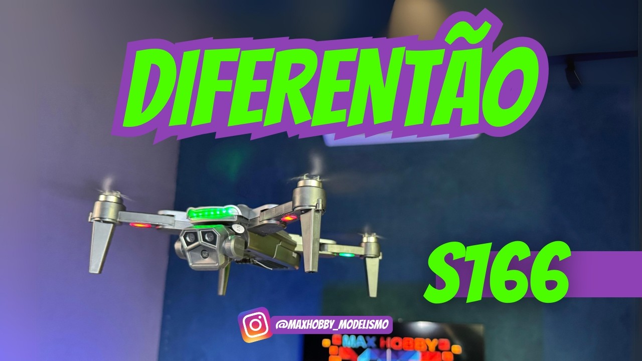 Drone S166 Melhor Custo-Benefício! Detalhes do App, Câmera e Flip