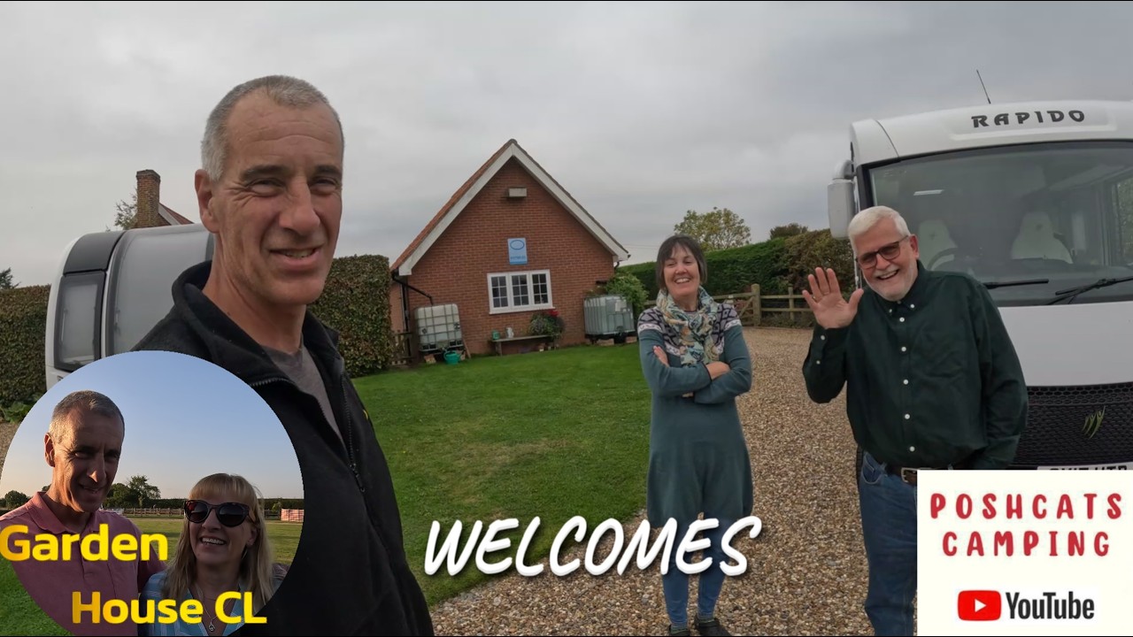 Poshcats Camping Visits Garden House CL in their brand new motorhome.