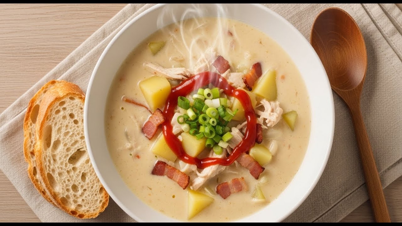 Суп, который собирает всех на кухне пряный куриный с беконом 🥓🍲
