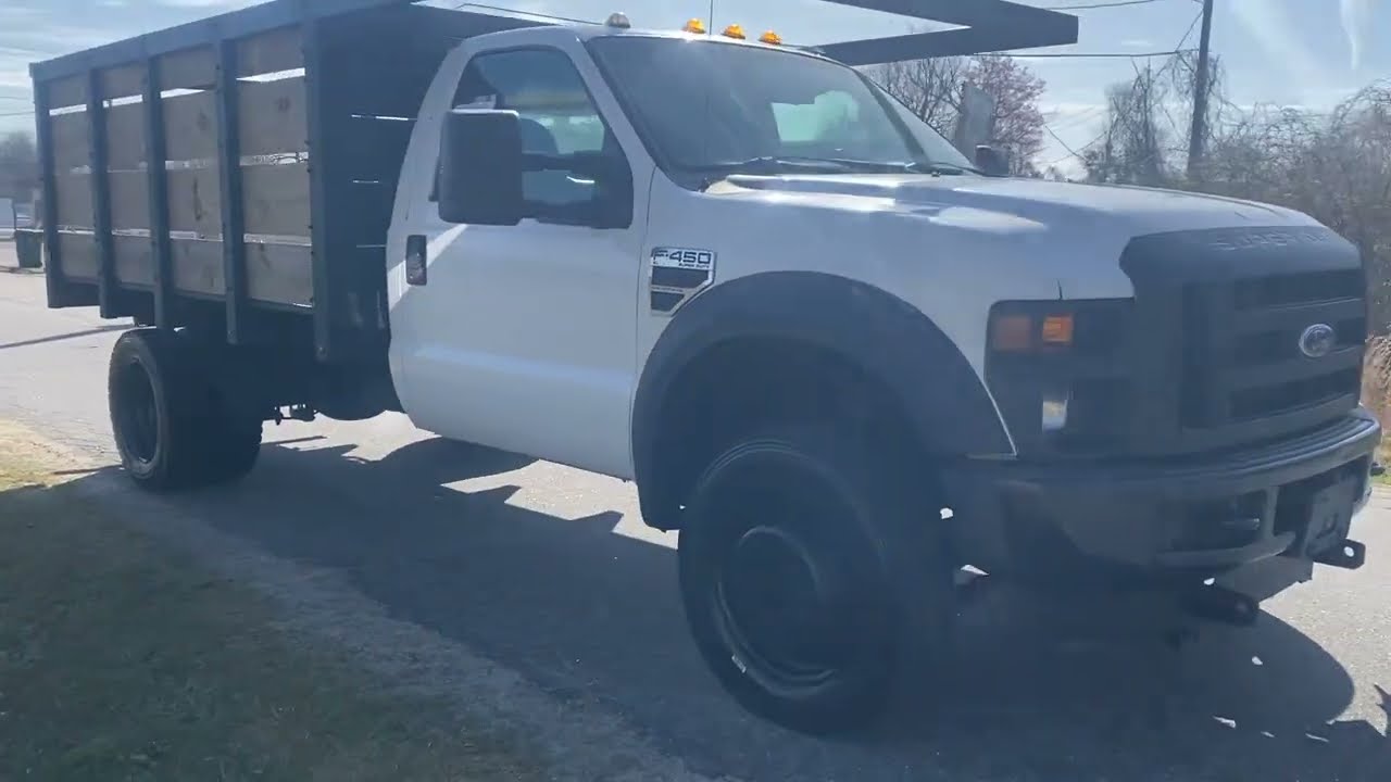 2010 Ford F450 Superduty Utility Flatbed Stake Body Work Truck