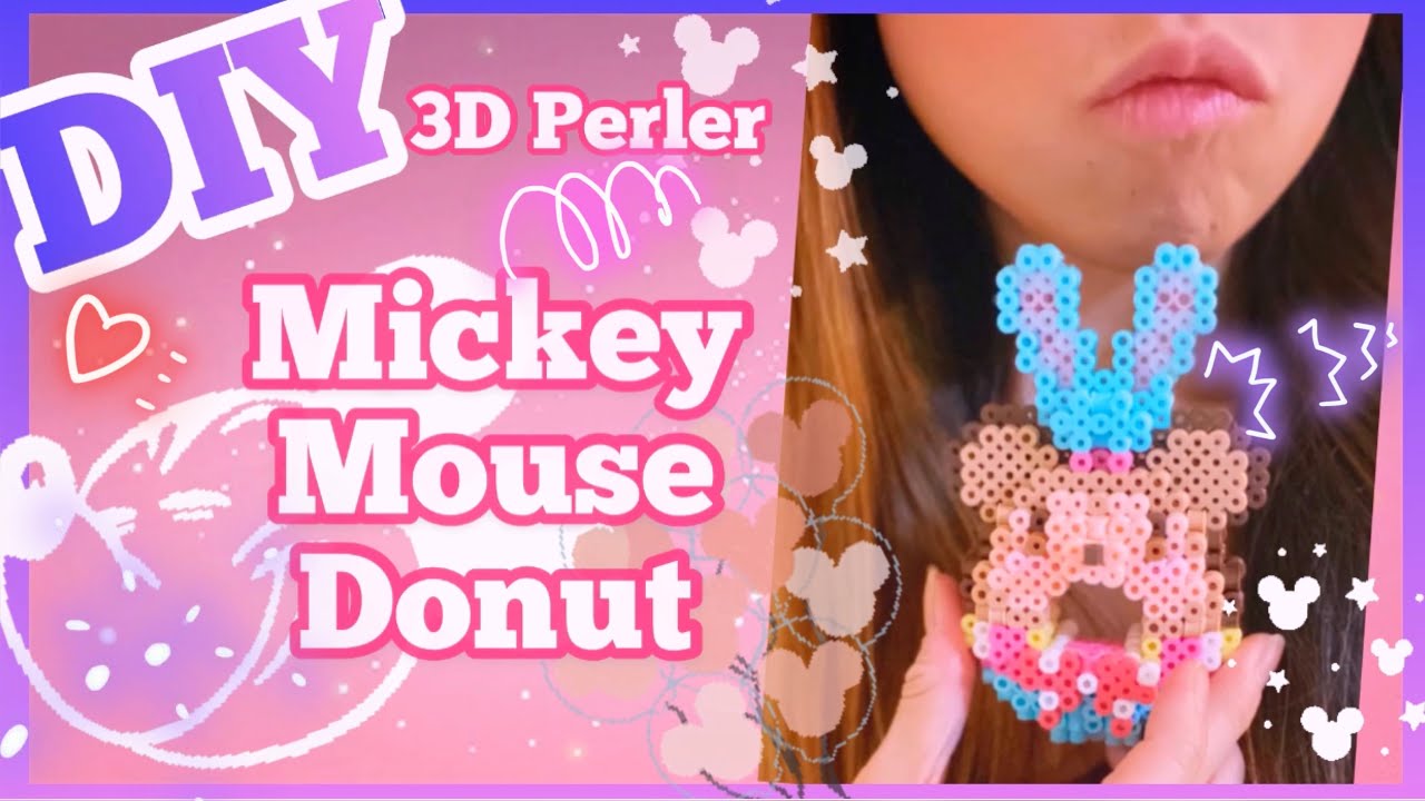 Mickey Mouse 3D Donut Perler Beads | DIY gift for Valentine’s Day