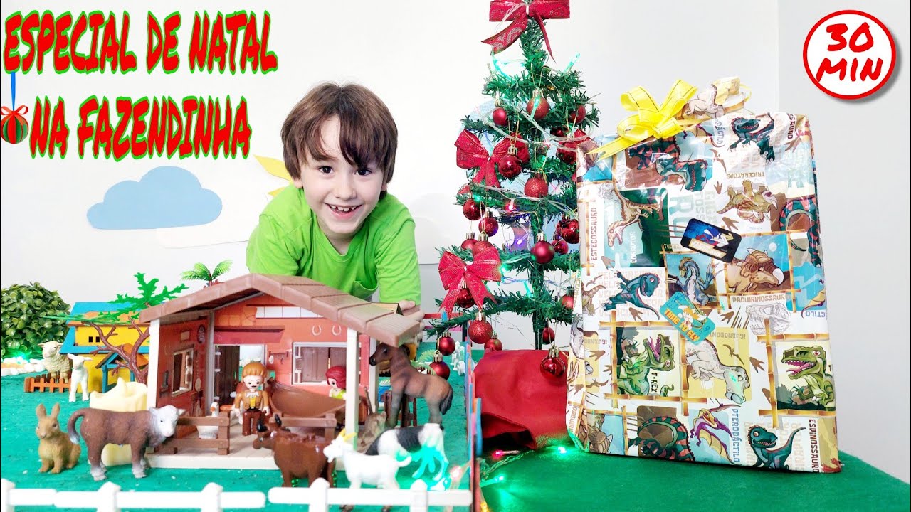 Fazendinha do Felipe Canopf - Natal com Animais da fazenda e Jesus nasce num Estábulo | toy farm