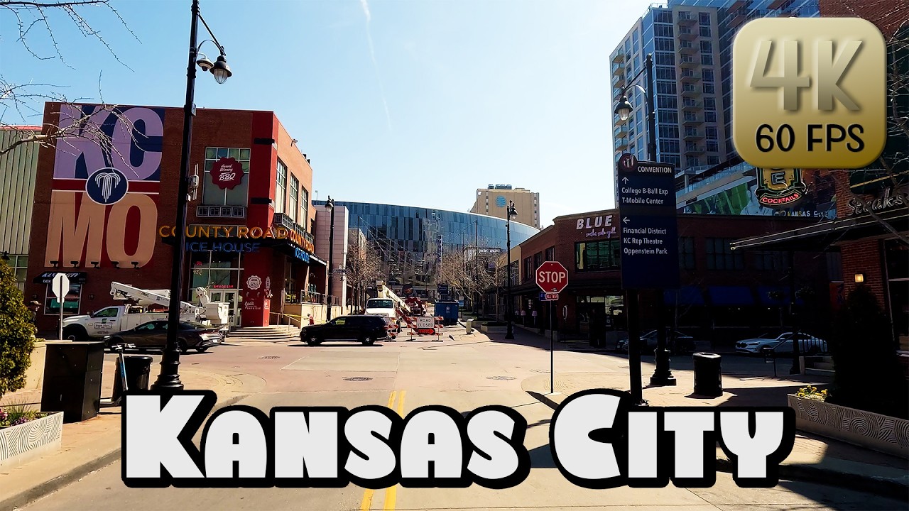 Driving Around Downtown Kansas City, Missouri in 4k Video