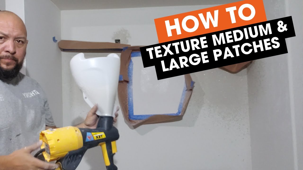 How texture medium & large drywall patches