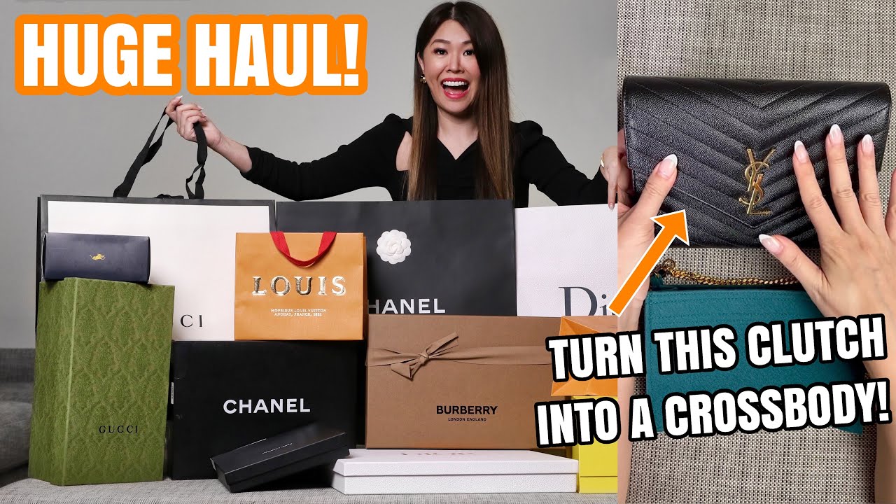 OMG MASSIVE DESIGNER UNBOXING - How to convert the YSL clutch into a BAG! Mel in Melbourne x Samorga