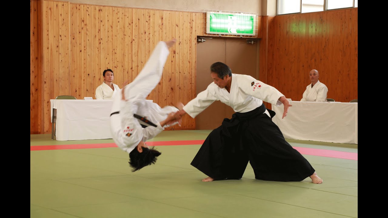 2014年10月12日　第27回　山梨県合気道演武大会　総合模範演武　山梨養神館館長　竹野高文先生