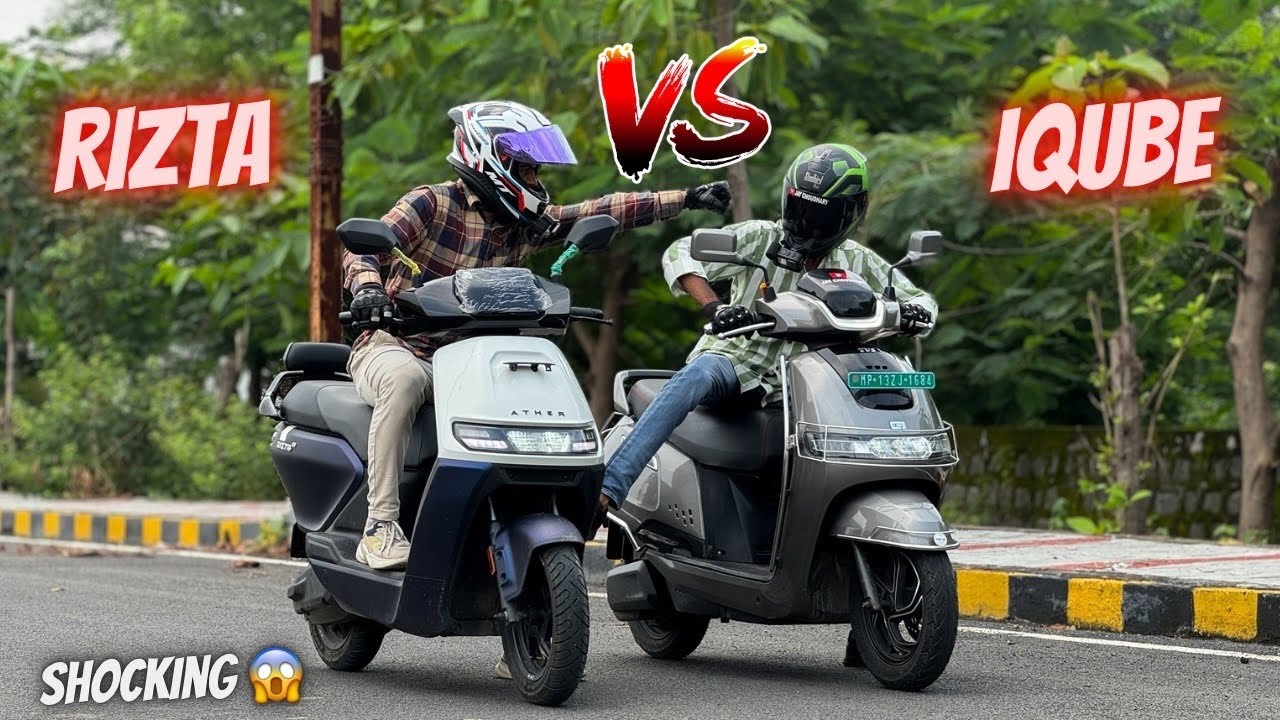 New TVS Iqube vs Ather Rizta Drag Race😱 | EV battle 🔥 |