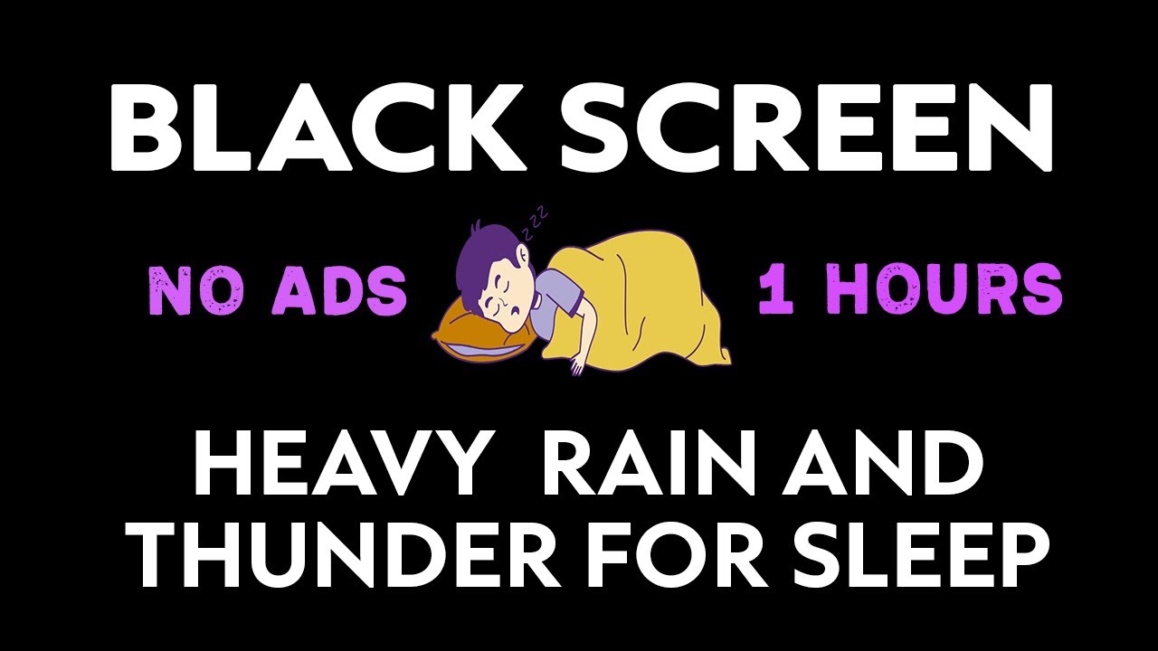 Heavy Rain and Thunder Sounds for Sleeping || Black Screen || Relaxation & Sleep Tonight