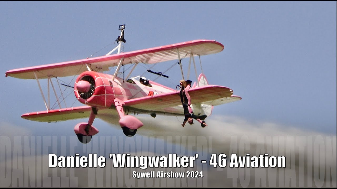 Hanging upside down UNDER the wing! - Danielle 'Wingwalker' - 46 Aviation   Sywell Airshow 2024