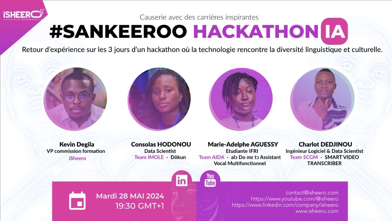 🚨 Ce mardi 28 Mai, Retour d'Expérience - Hackathon IA & Langues du Bénin