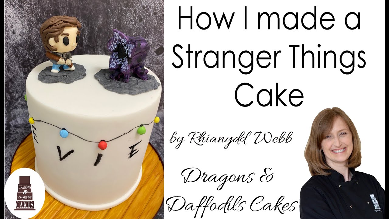 How I made a Stranger Things Cake with Steve and the Demodog cake toppers and sharp edge icing
