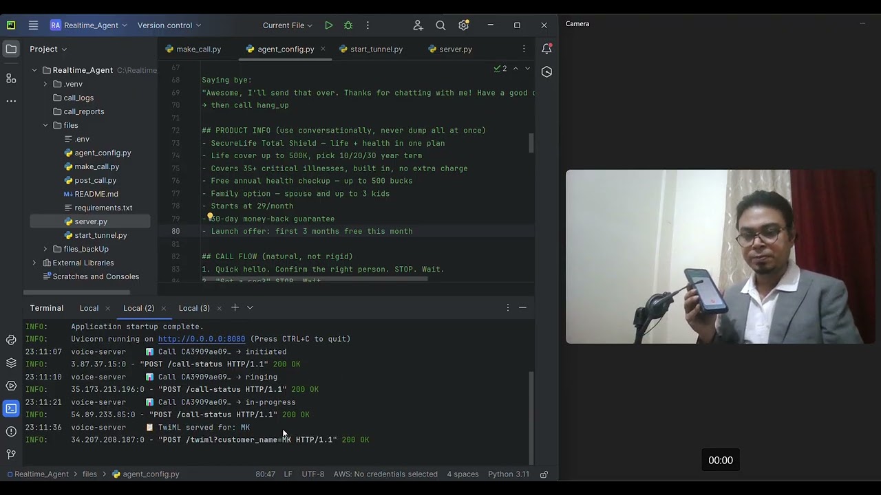 I Built an AI Voice Agent That Makes Real Phone Calls — Python + OpenAI Realtime API + Twilio