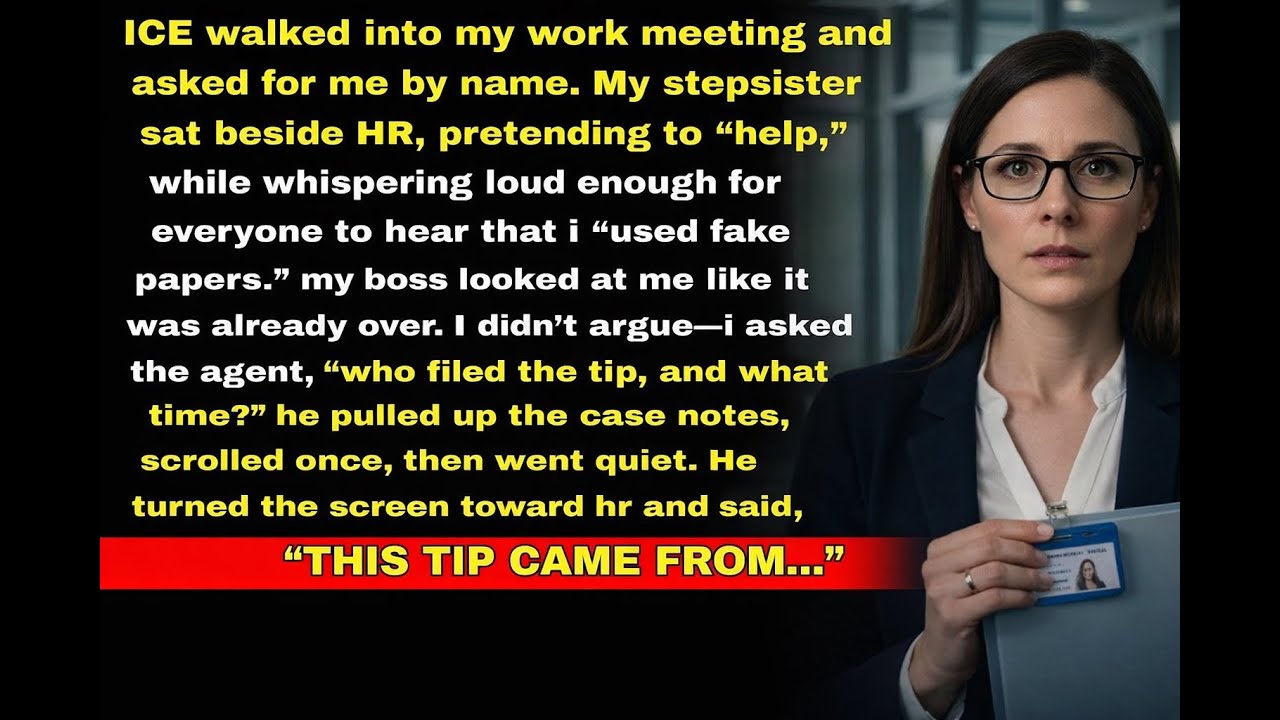 ICE Agents Walked Into My Work Meeting—My Stepsister Filed a False Tip About Me and…