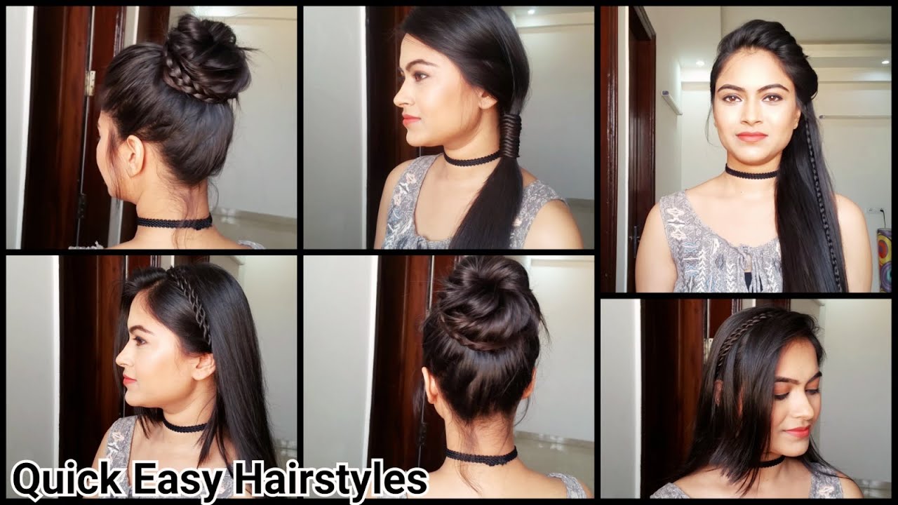 Everyday Quick Easy Hairstyles// indian hairstyles for medium/long hair for school/college/work
