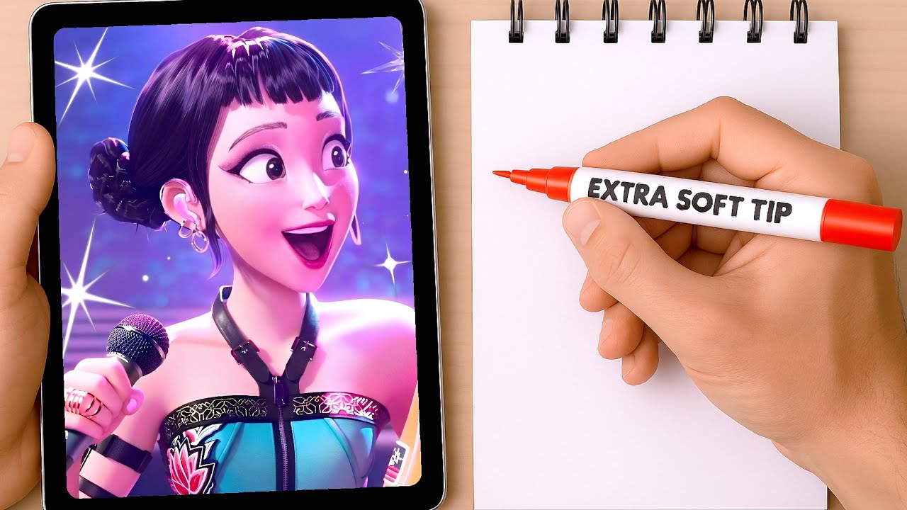 Drawing Zoey&rsquo;s EPIC Glow Up! 🤩💚 The Best K-Pop Demon Hunter Art Yet?