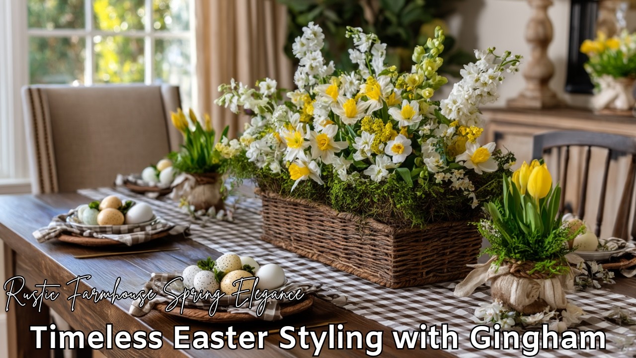 Timeless Easter Styling with Gingham ~ Rustic Farmhouse Spring Charm