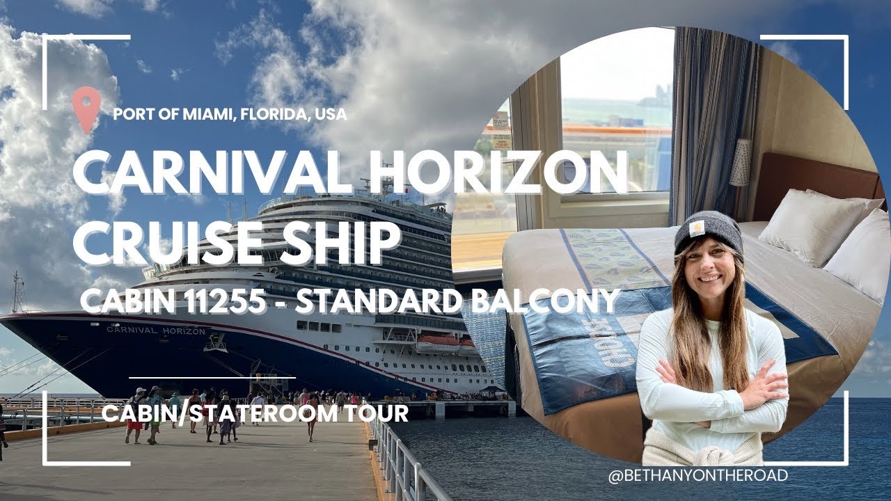 Carnival Horizon Cruise Ship 11255 Standard Balcony Stateroom Tour