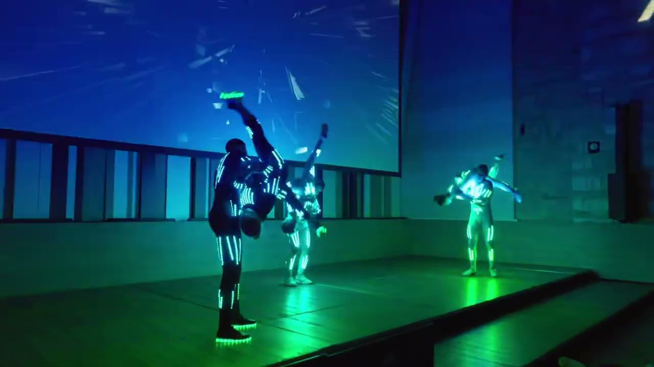Led Dance Show with Acrobat Juggling Fans