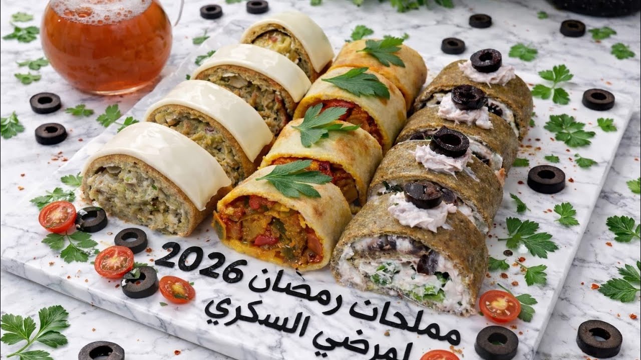 سجليهم لرمضان 🌙خبز طاكوس/مملحات لمرضى السكري صحية %والبنة لا توصف/حشوات مختلفة وسهلة#مملحات_صحية