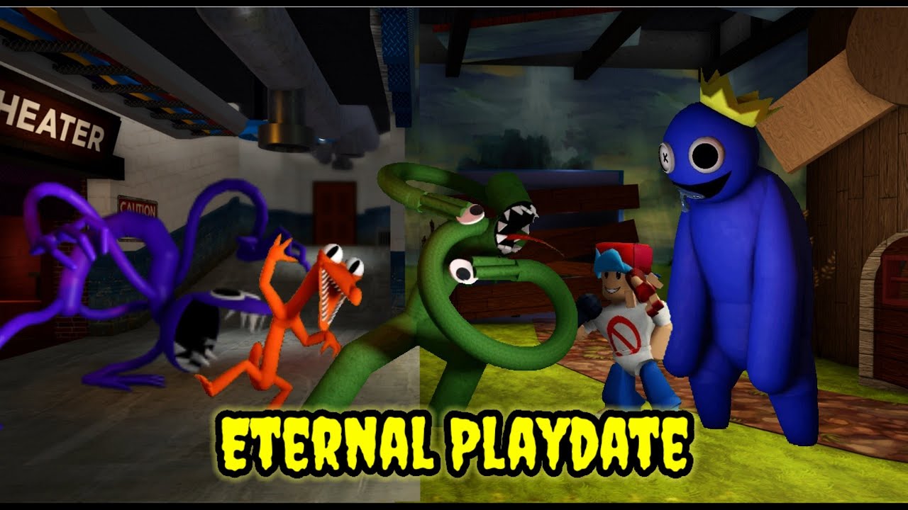 Blue Helps Now With Bf Roblox Fnf  Eternal Playdate But Rainbow Friends Sings It