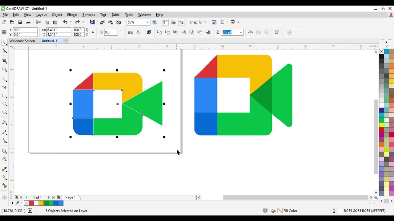 How To Make Google Meet Logo In Corel Draw X7
