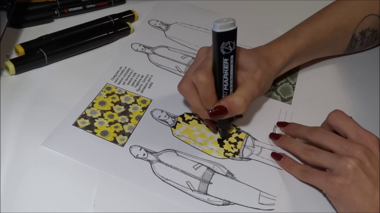 TECNICO MODA - Come disegnare il tessuto sul figurino moda - DIDATTICA A DISTANZA prof. Pinzauti