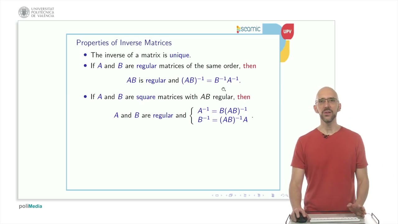SEAMIC_Algebra: Macierz odwrotna | 42/43 | UPV