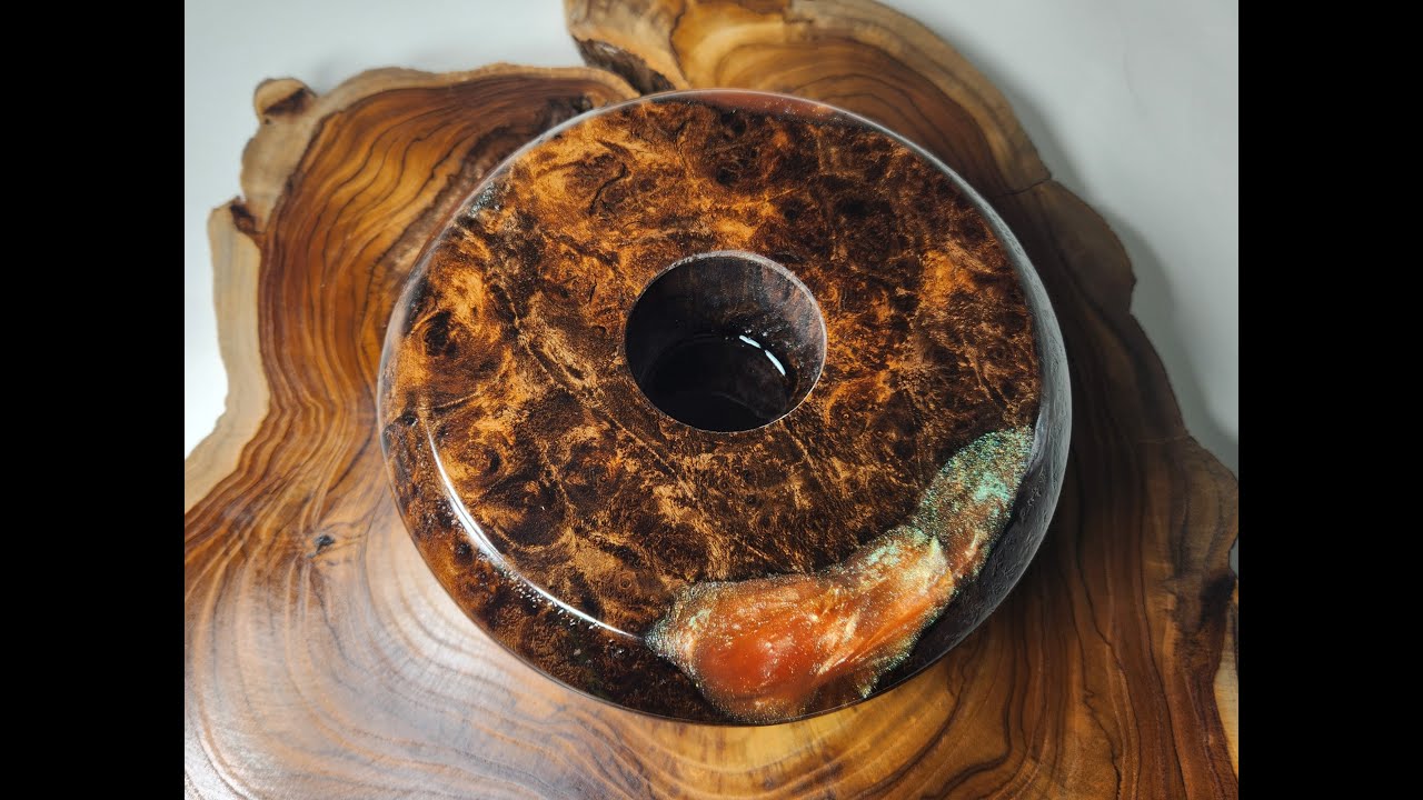 Claro Walnut Burl in Color Shift Red - Woodturning (ASMR)
