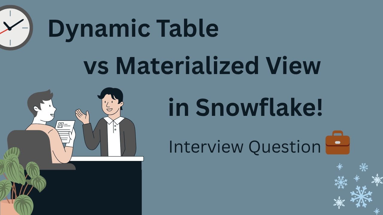 ❄️ Snowflake Dynamic Tables vs. Materialized Views | Snowflake Interview Question Explained!