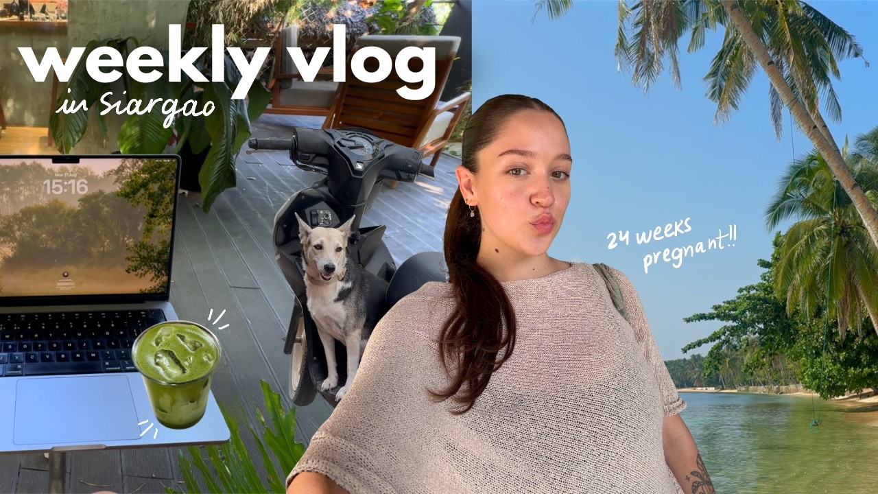weekly vlog ⊹ productive days in siargao, many ocean dips & 24 weeks pregnant