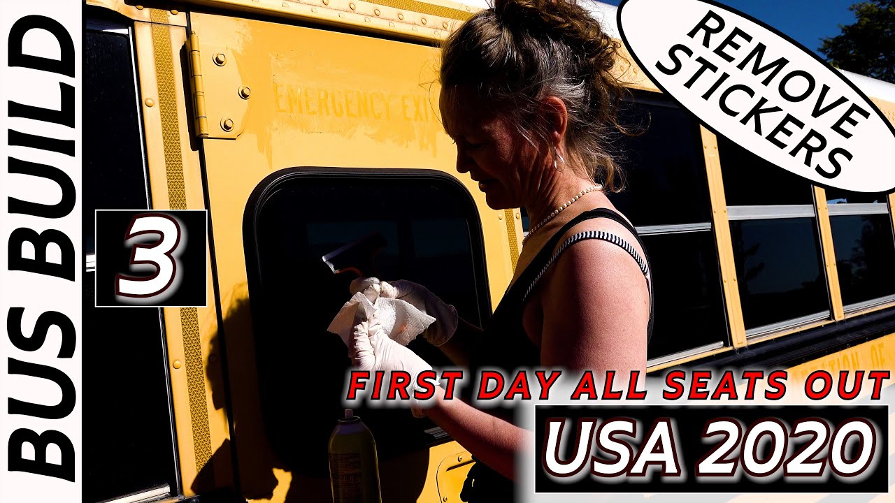 USA2020 | Episode 3 - First day working on our bus 🚍, school bus conversion 🛠