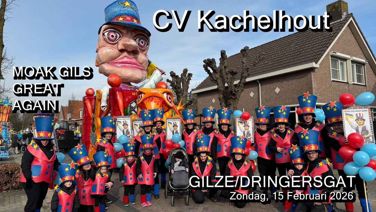 Optocht Carnaval 2026 Gilze/Dringersgat - CV Kachelhout (MOAK GILS GREAT AGAIN) 6de Prijs Wagens