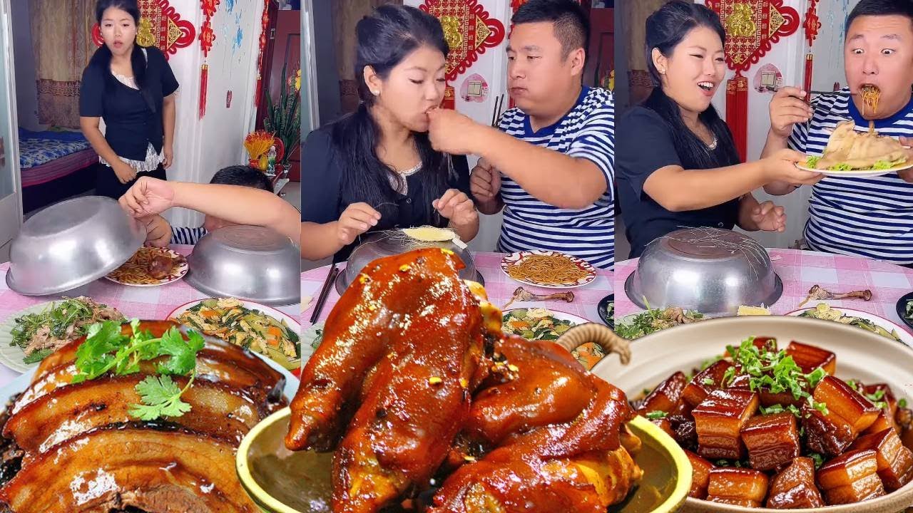 自私老公以为抢到鸡腿，不料等他吃饱，我拿出大烧鸡【东北欠登哥】